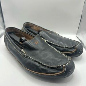 OLUKAI Lokahi Leather Loafer Slip On Shoes Men’s 10 Black Style #10129-4040